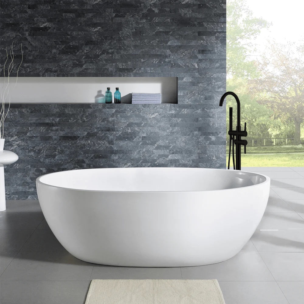 Oscar Floor Mounted Twin Bath Mixer