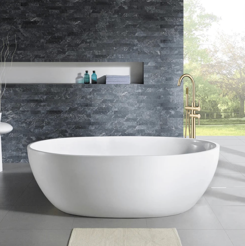 Oscar Floor Mounted Twin Bath Mixer