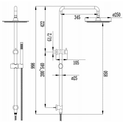 Oscar Twin Rail Shower