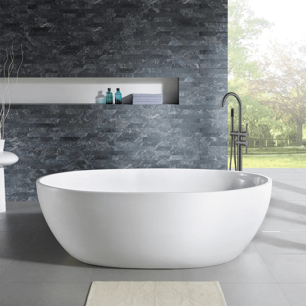 Oscar Floor Mounted Twin Bath Mixer